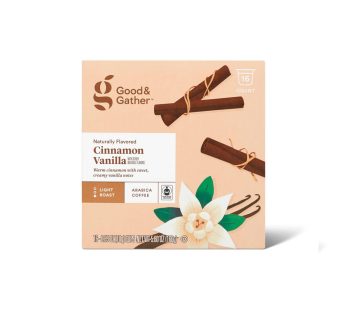 Café torrado claro com canela e baunilha com sabor natural